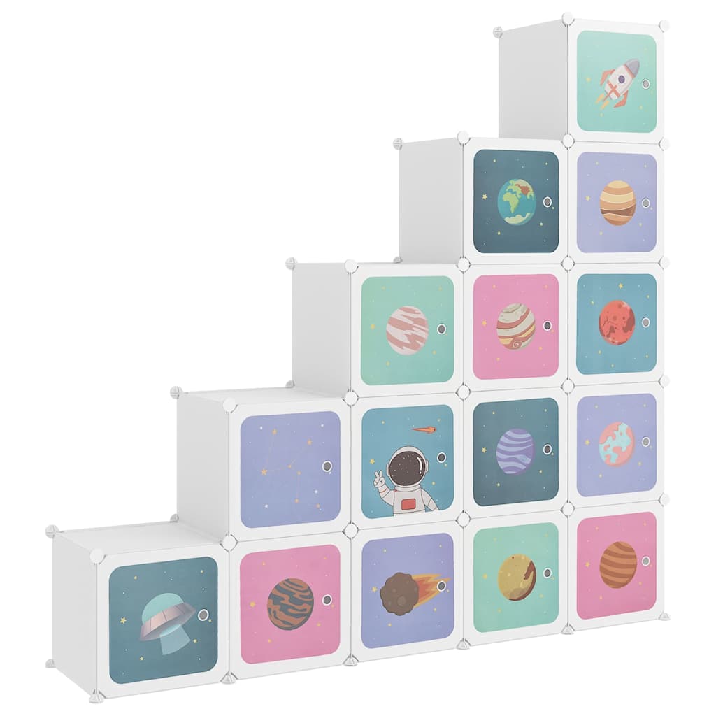 Cube Storage Cabinet White Plastic 155 cm x 31.5 cm x 154 cm