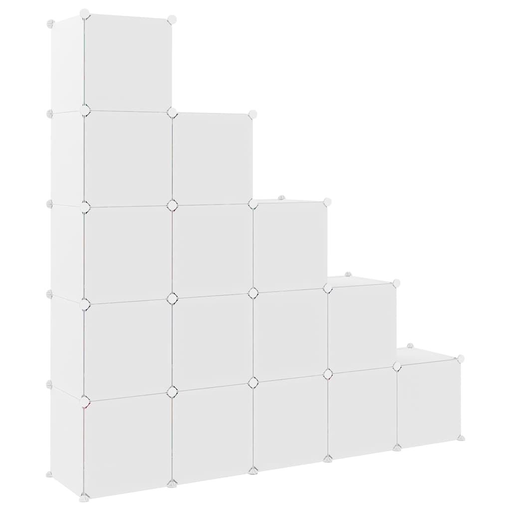 Cube Storage Cabinet White Plastic 155 cm x 31.5 cm x 154 cm