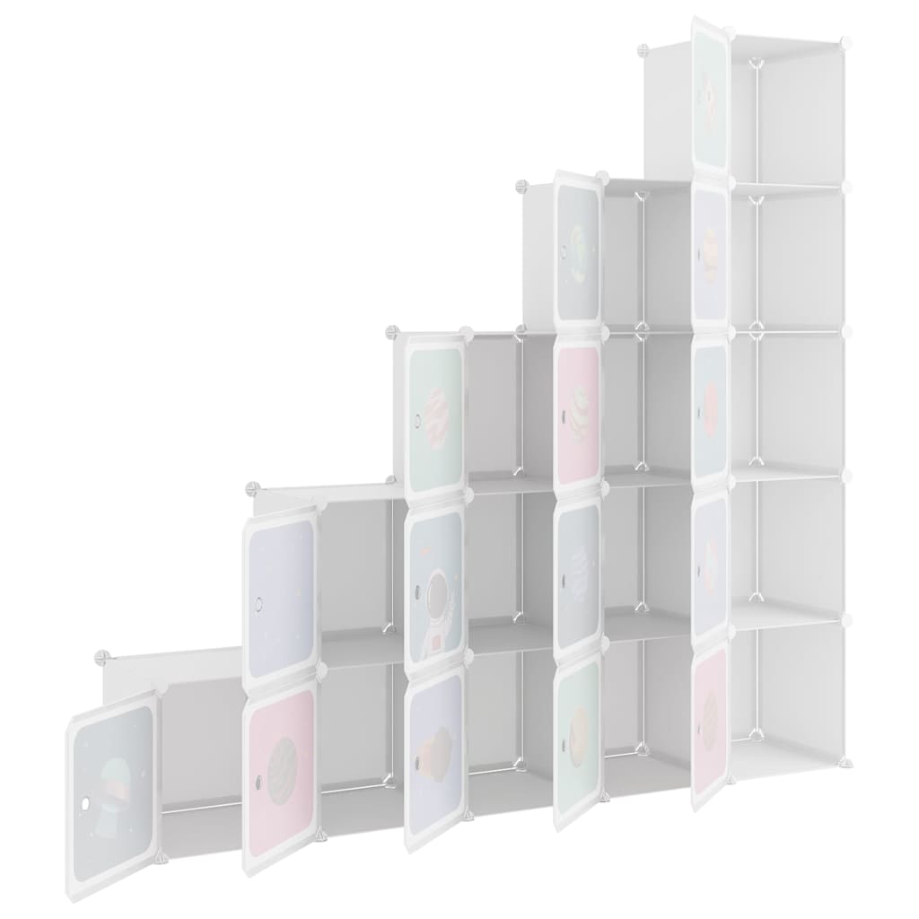 Cube Storage Cabinet White Plastic 155 cm x 31.5 cm x 154 cm