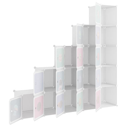 Cube Storage Cabinet White Plastic 155 cm x 31.5 cm x 154 cm