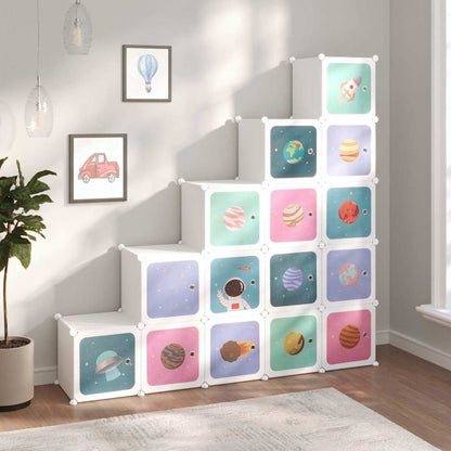 Cube Storage Cabinet White Plastic 155 cm x 31.5 cm x 154 cm