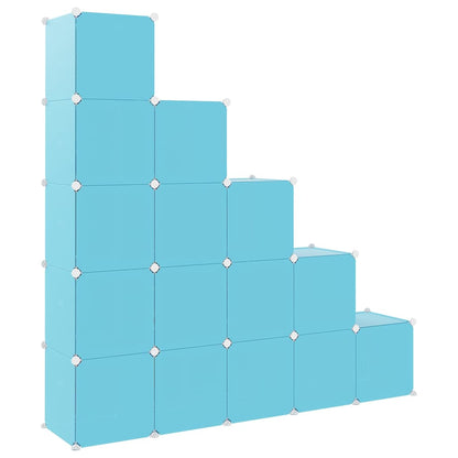 Storage Cabinet Blue Cubes 155 cm x 31.5 cm x 154 cm