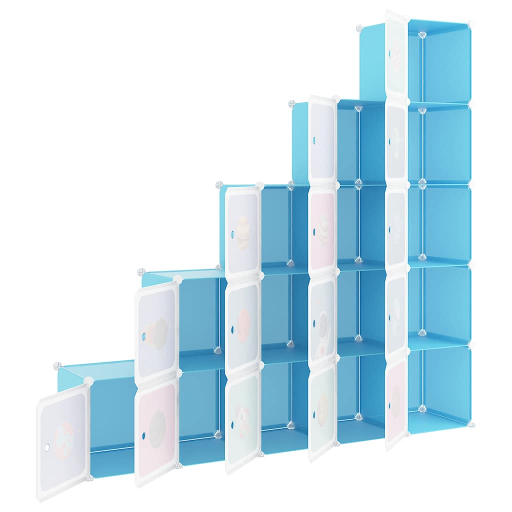 Storage Cabinet Blue Cubes 155 cm x 31.5 cm x 154 cm