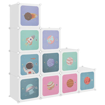Kids Storage Cabinet White Plastic 124.5 cm x 31.5 cm x 123.5 cm
