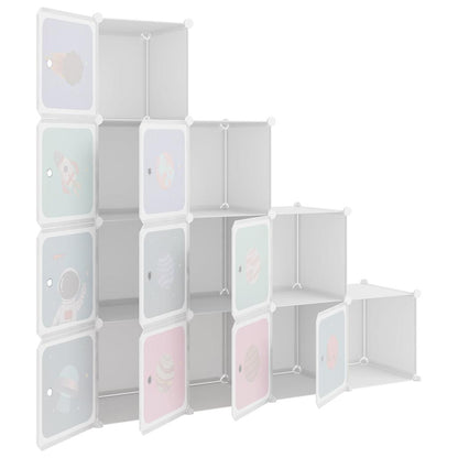 Kids Storage Cabinet White Plastic 124.5 cm x 31.5 cm x 123.5 cm