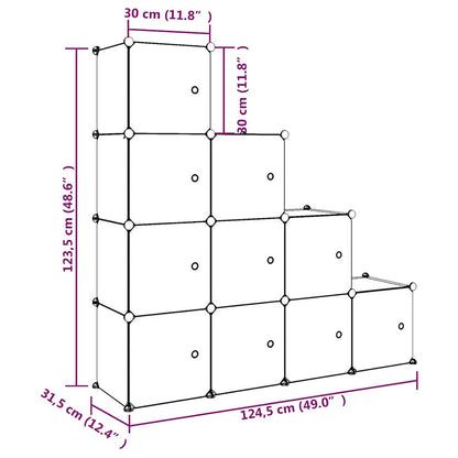 Kids Storage Cabinet White Plastic 124.5 cm x 31.5 cm x 123.5 cm