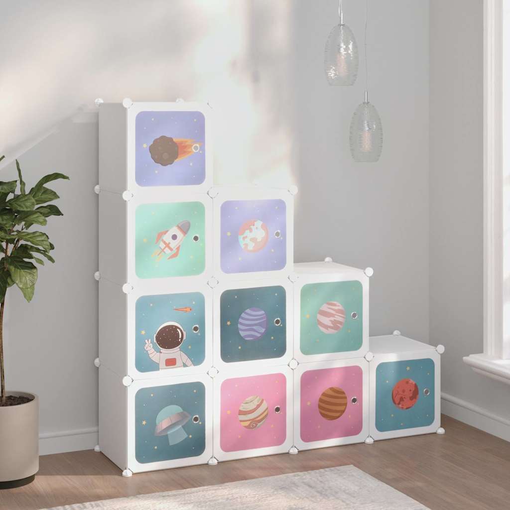 Kids Storage Cabinet White Plastic 124.5 cm x 31.5 cm x 123.5 cm
