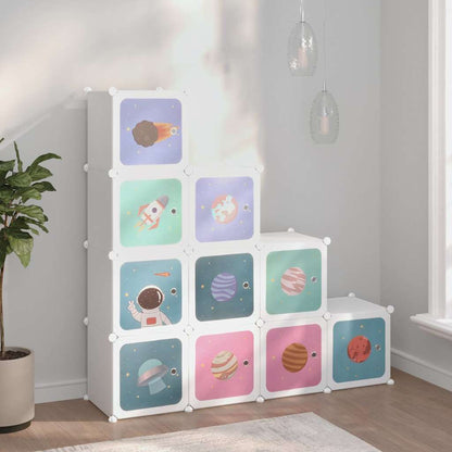Kids Storage Cabinet White Plastic 124.5 cm x 31.5 cm x 123.5 cm