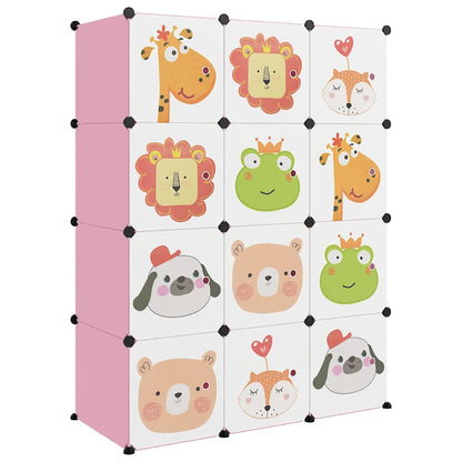 Pink Cube Storage Cabinet For Kids 110 cm x 46.5 cm x 144 cm