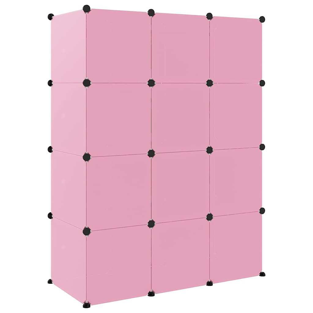 Pink Cube Storage Cabinet For Kids 110 cm x 46.5 cm x 144 cm