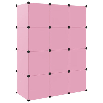 Pink Cube Storage Cabinet For Kids 110 cm x 46.5 cm x 144 cm