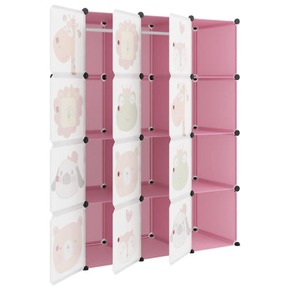 Pink Cube Storage Cabinet For Kids 110 cm x 46.5 cm x 144 cm