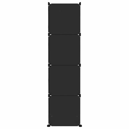 Kids Storage Cabinet Black Plastic 110 cm x 46.5 cm x 144 cm