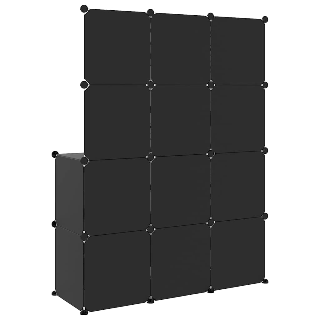 Kids Storage Cabinet Black Plastic 110 cm x 46.5 cm x 144 cm