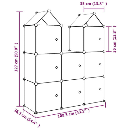 Kids Storage Cabinet Blue 109.5 cm x 36.5 cm x 127 cm