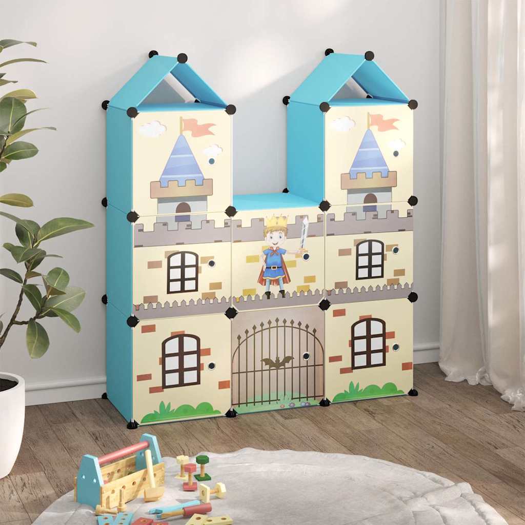 Kids Storage Cabinet Blue 109.5 cm x 36.5 cm x 127 cm