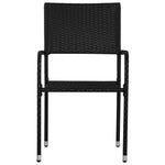 Garden Dining Chairs 4 pcs Stackable Black - Poly Rattan