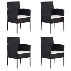 Garden Chairs with Cream White Cushions 4 pcs