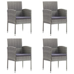 Garden Chairs with Dark Grey Cushions 4 pcs