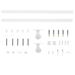 Sliding Door Hardware Kit 183cm Steel White | HomeAndLiving