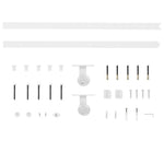 Sliding Door Hardware Kit 200cm Steel White | HomeAndLiving
