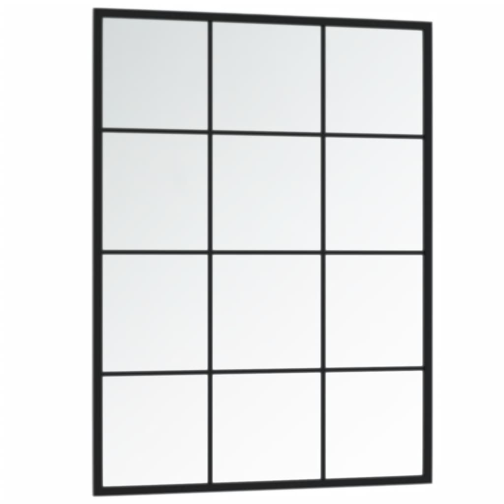 Black Metal Wall Mirror 80x60cm | HomeAndLiving