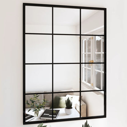 Black Metal Wall Mirror 80x60cm | HomeAndLiving