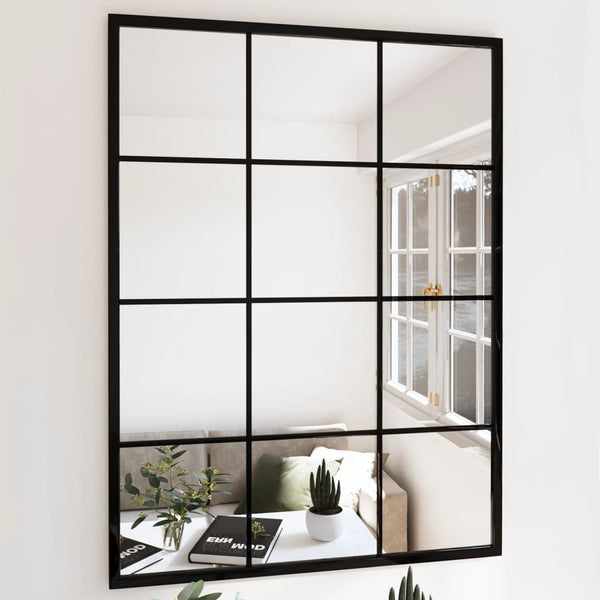  Black Metal Wall Mirror 80x60cm | HomeAndLiving