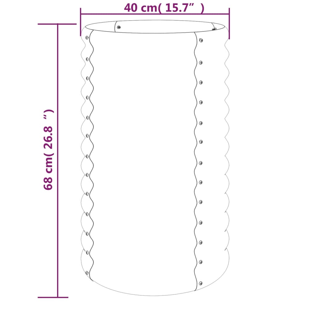 Galvanised Steel Garden Planter 40x68cm Grey | HomeAndLiving