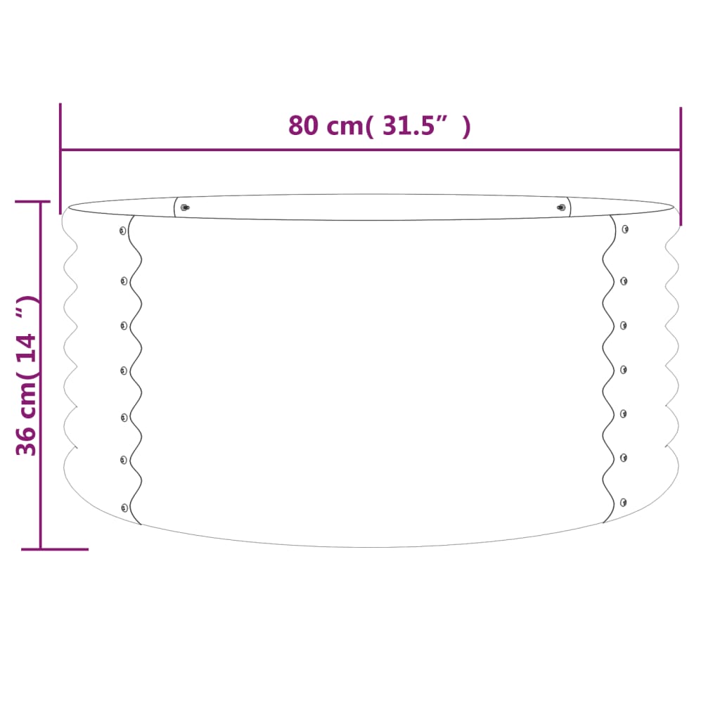 Galvanised Steel Garden Planter 80cm Round | HomeAndLiving