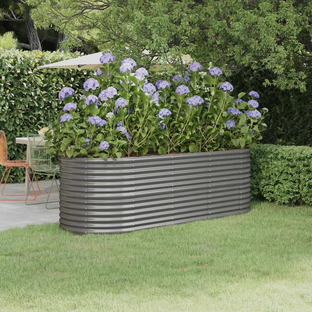 Galvanised Steel Raised Garden Bed 224x80cm | HomeAndLiving