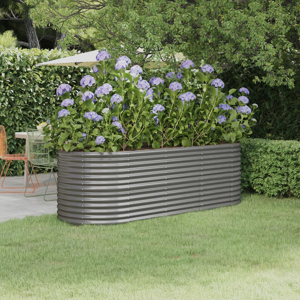  Galvanised Steel Raised Garden Bed 224x80cm | HomeAndLiving