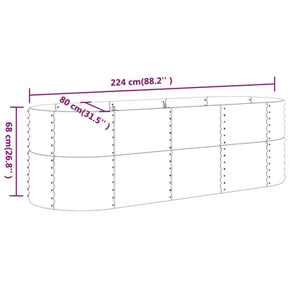 Galvanised Steel Raised Garden Bed 224x80cm | HomeAndLiving