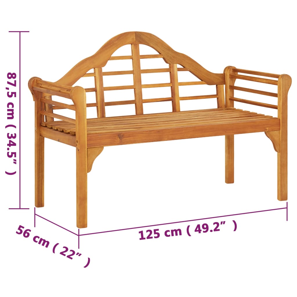 Acacia Wood Garden Bench 125cm Outdoor Seat | HomeAndLiving