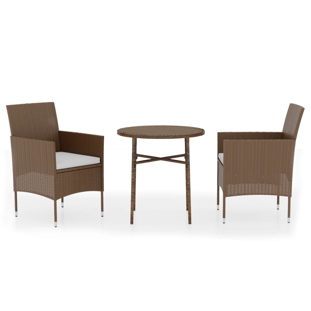 Contemporary 3 Piece Garden Dining Set Relaxing Seating Home Comfort 