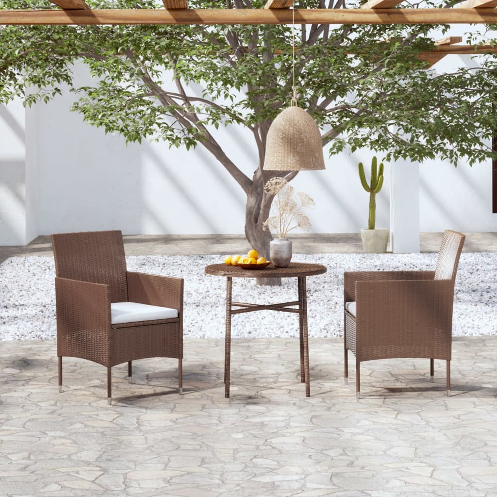 Contemporary 3 Piece Garden Dining Set Relaxing Seating Home Comfort 