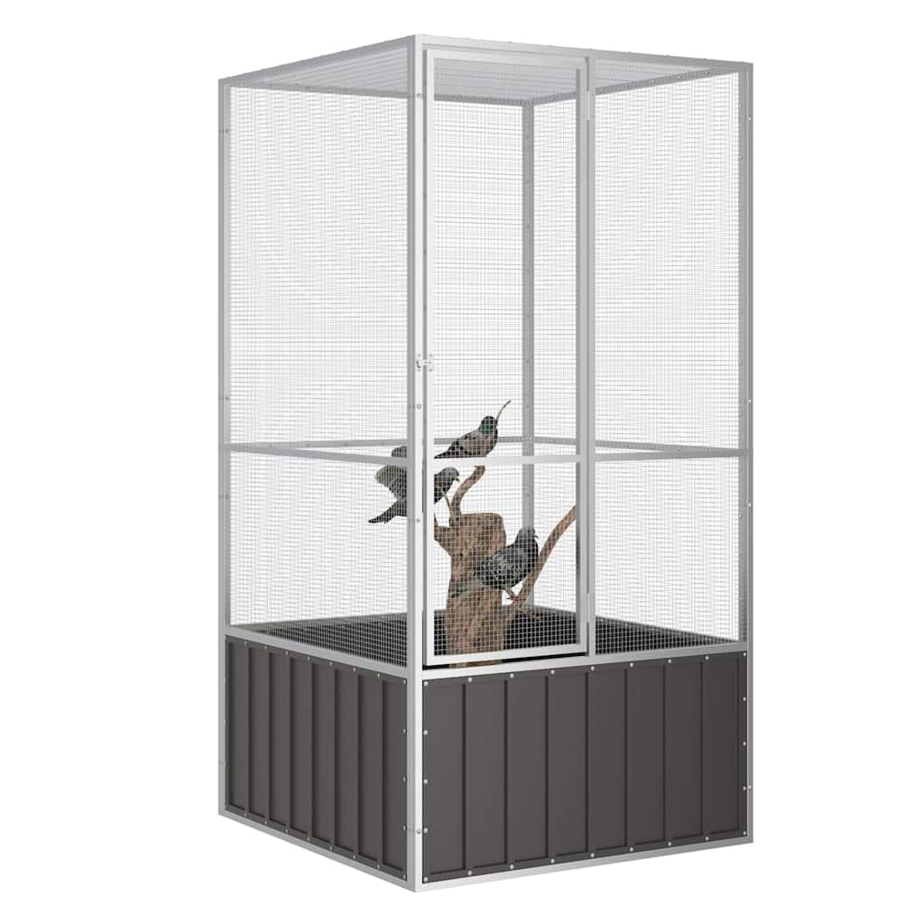 Large Bird Aviary Galvanised Steel Anthracite | HomeAndLiving