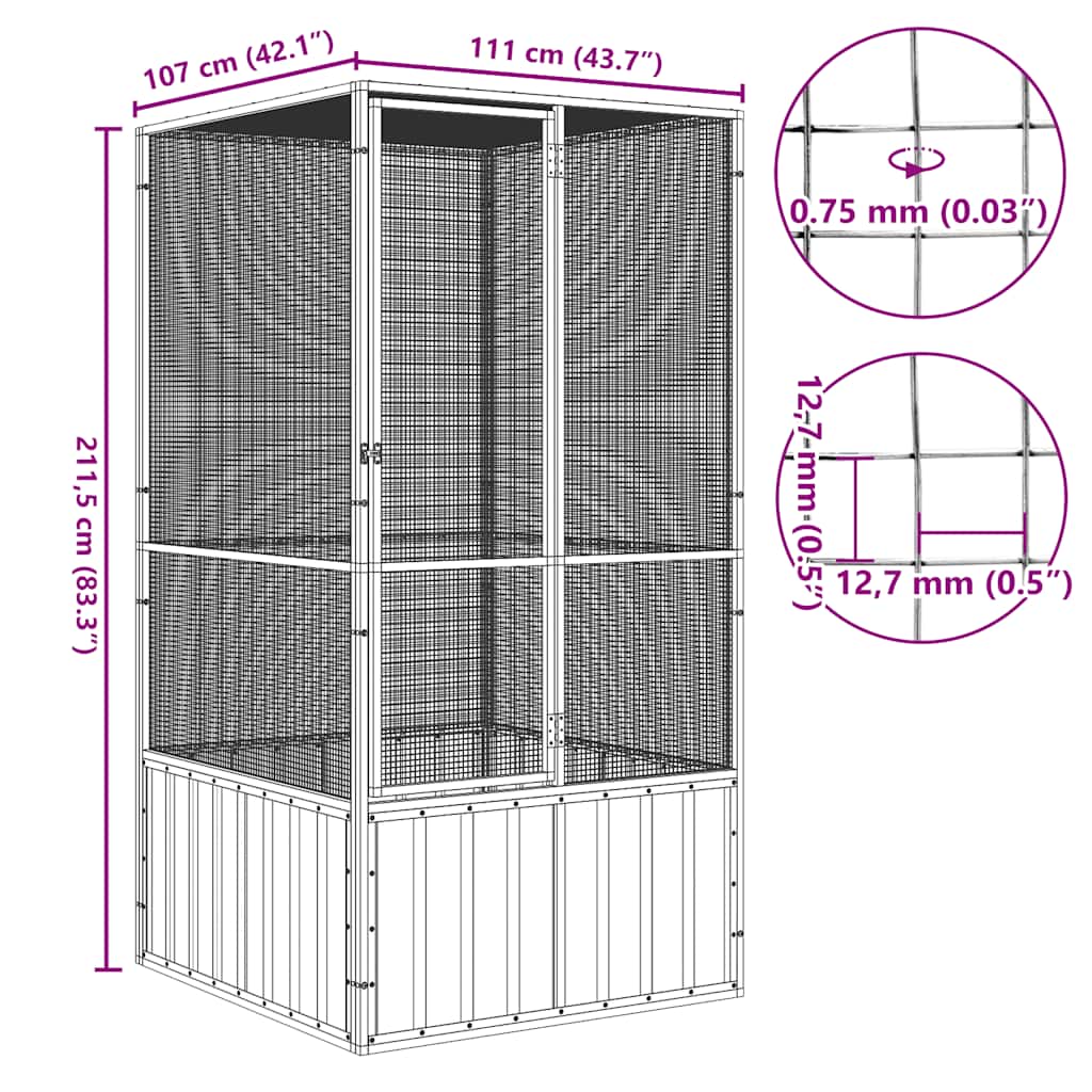 Large Bird Aviary Galvanised Steel Anthracite | HomeAndLiving