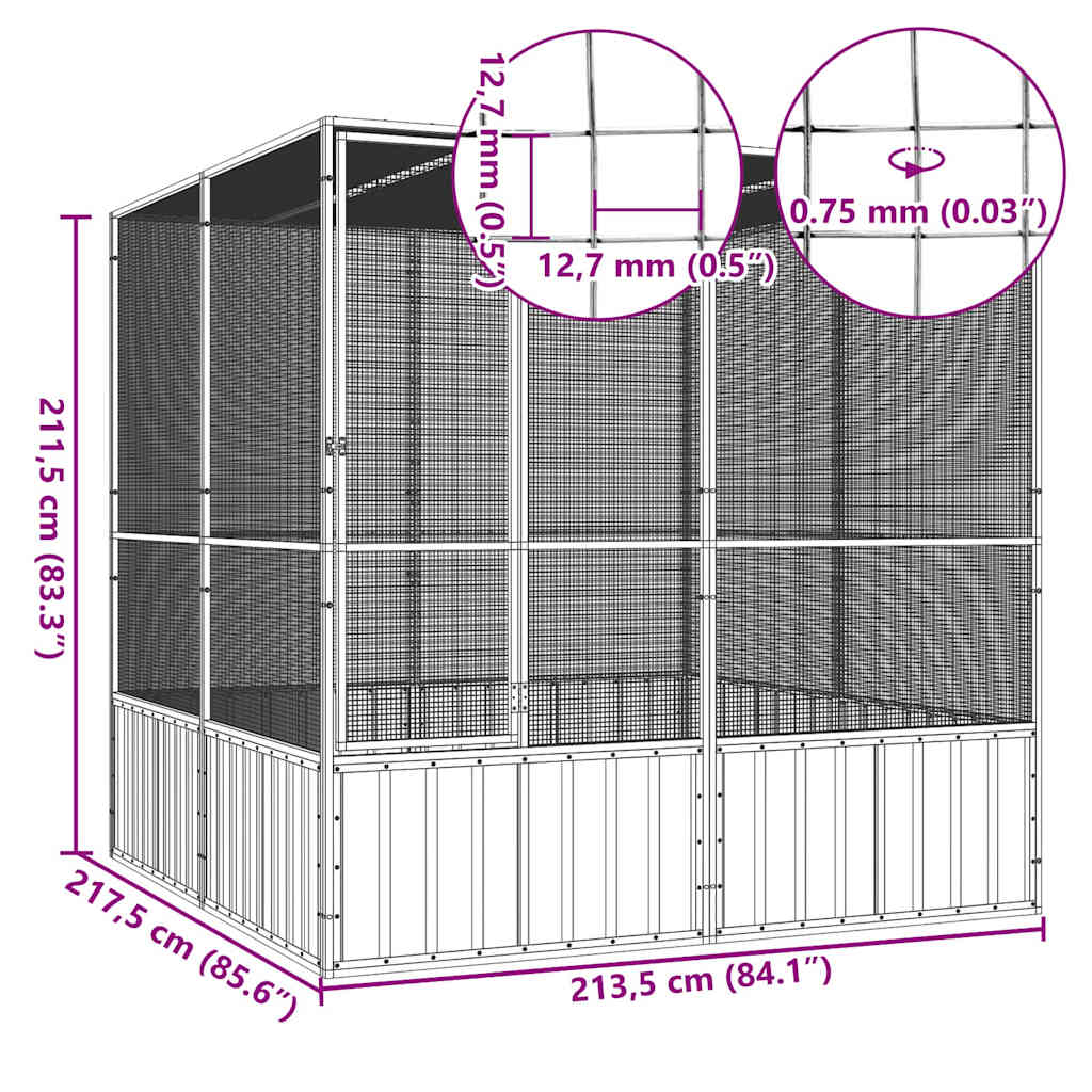 Large Walk-In Bird Aviary Galvanised Steel | HomeAndLiving
