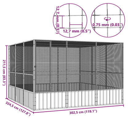 Large Walk-In Bird Aviary Galvanised Steel | HomeAndLiving