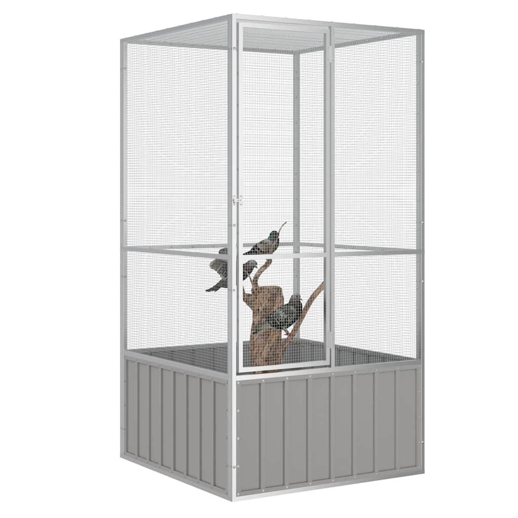 Large Bird Aviary Galvanised Steel 211cm | HomeAndLiving