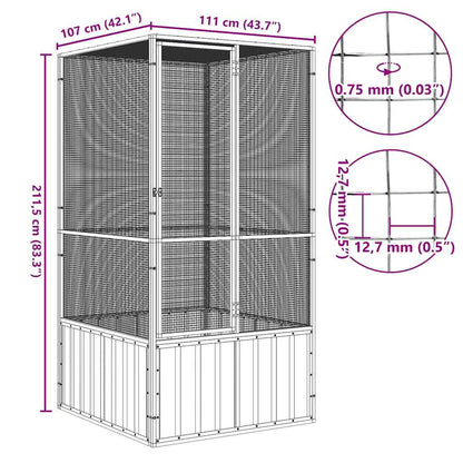 Large Bird Aviary Galvanised Steel 211cm | HomeAndLiving