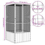 Large Bird Aviary Galvanised Steel 211cm | HomeAndLiving