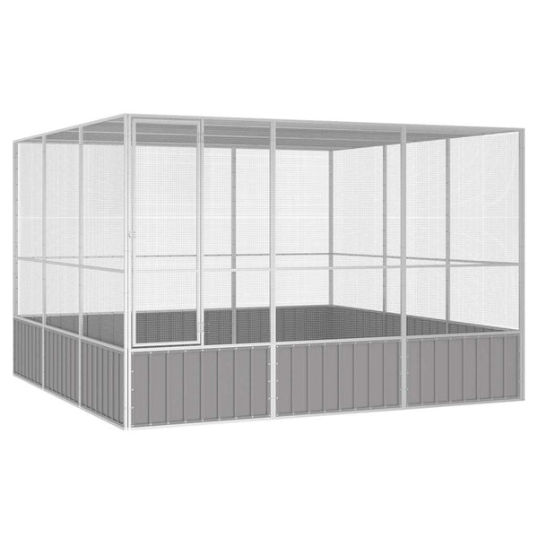  Large Bird Aviary Galvanised Steel 3x3m | HomeAndLiving