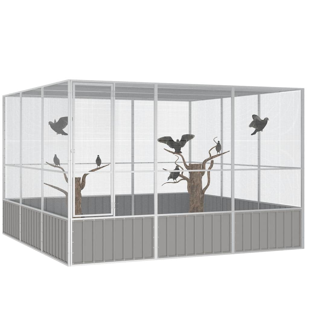 Large Bird Aviary Galvanised Steel 3x3m | HomeAndLiving