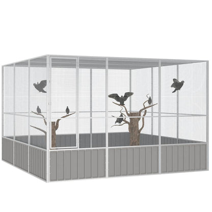 Large Bird Aviary Galvanised Steel 3x3m | HomeAndLiving