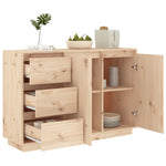 Solid Pine Wood Sideboard 3 Drawers 2 Doors | HomeAndLiving