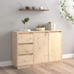 Solid Pine Wood Sideboard 3 Drawers 2 Doors | HomeAndLiving