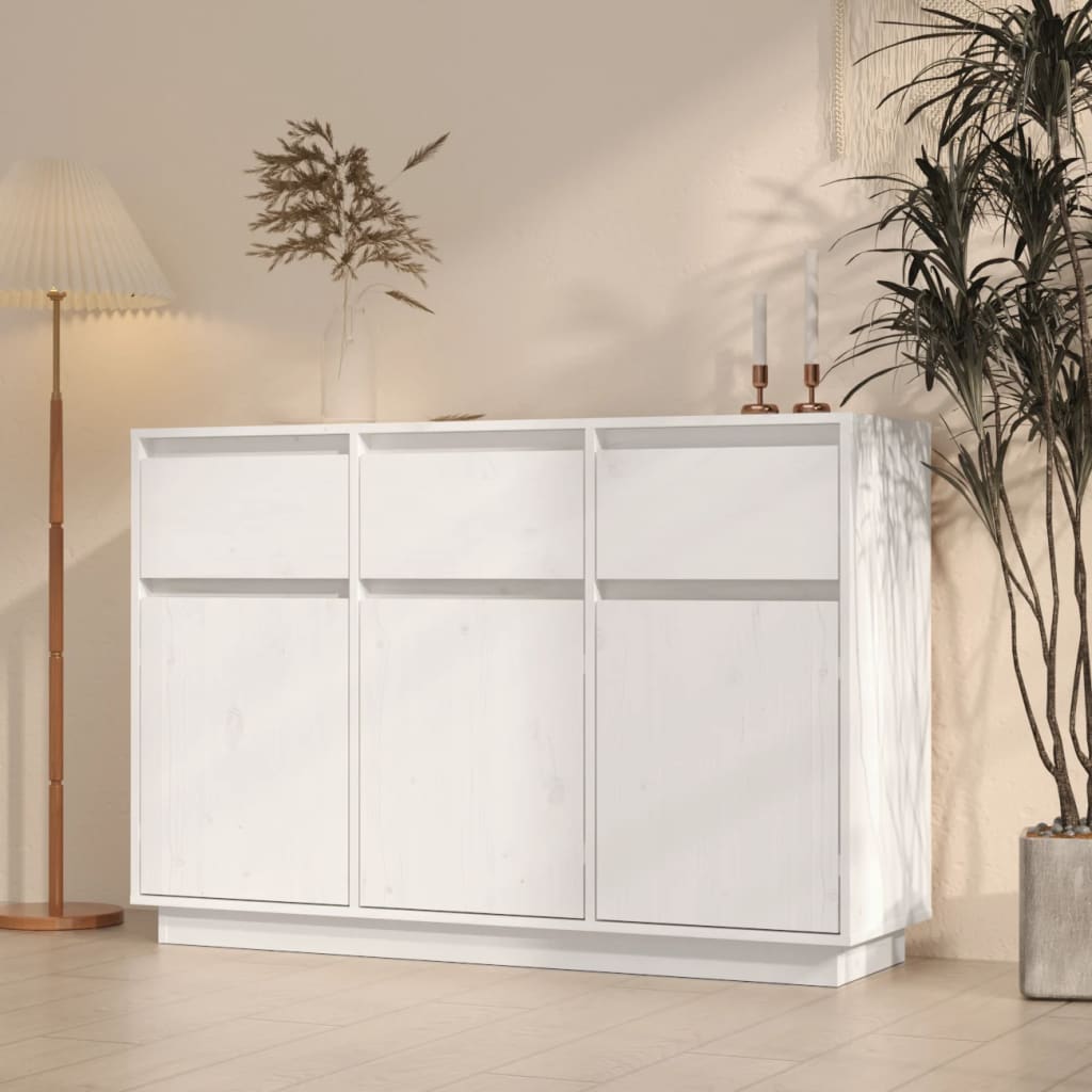 Sideboard White Solid Wood Pine