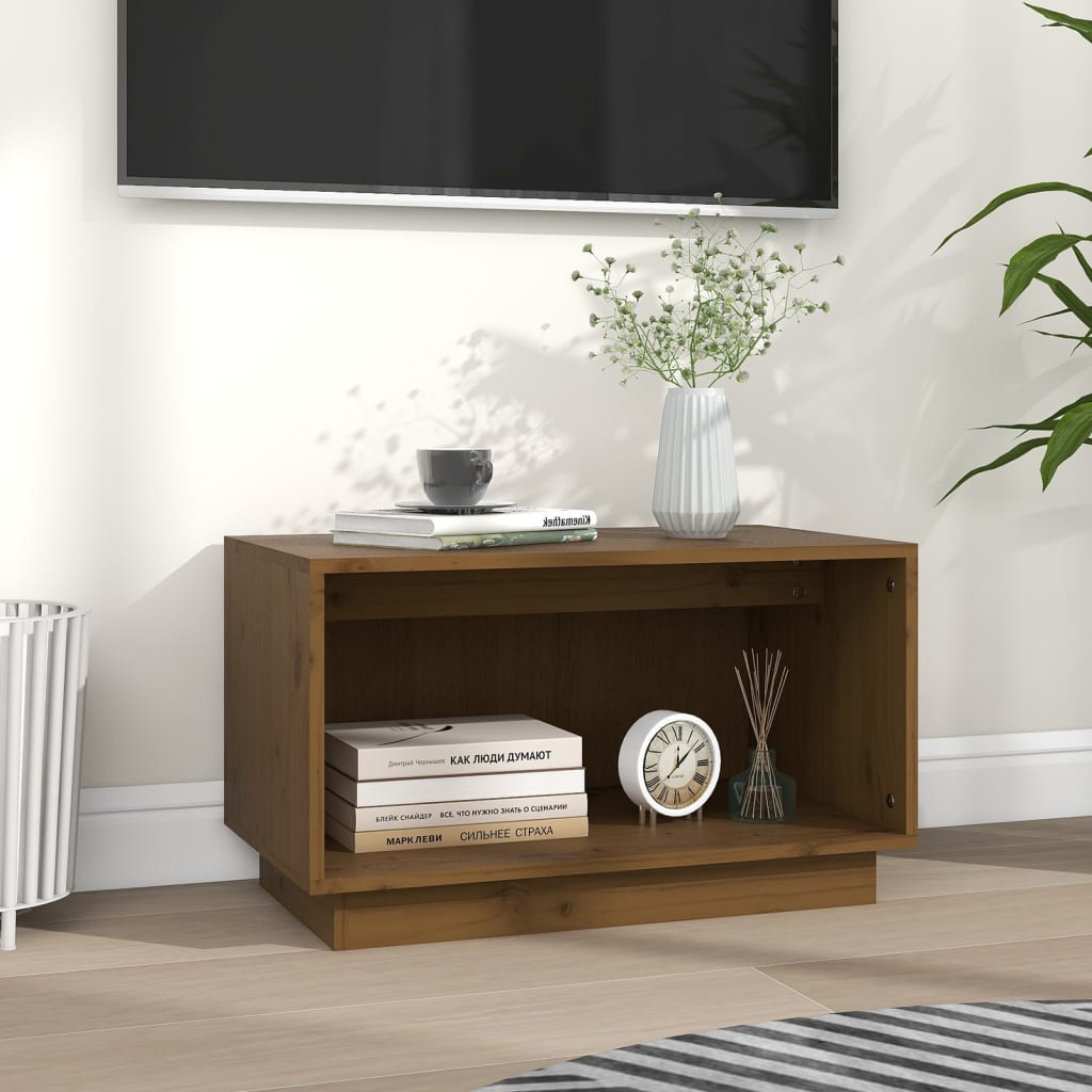 TV Cabinet Solid Wood Pine Natural/Honey Brown/White/Black